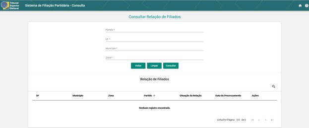 Lista atualizada de filiados já está disponível no Portal do TSE